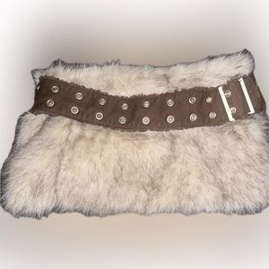 Darker Wavs Fur Wrap Skirt